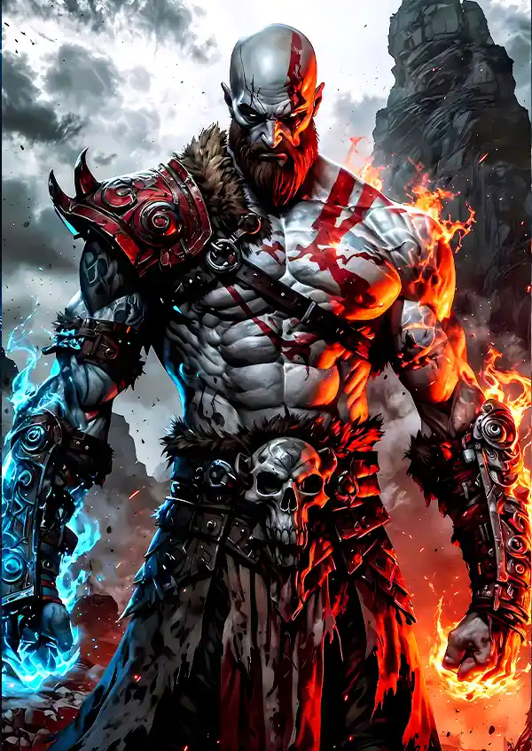 5eyy45w4 متال پوستر God Of War طرح کریتوس کد L1114 - Image 1