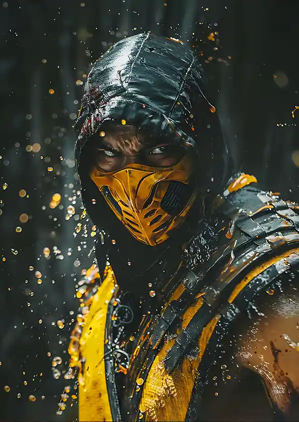 5ure5yy متال پوستر بازی Mortal Kombat طرح اسکورپیون کد L1137 - Image 1