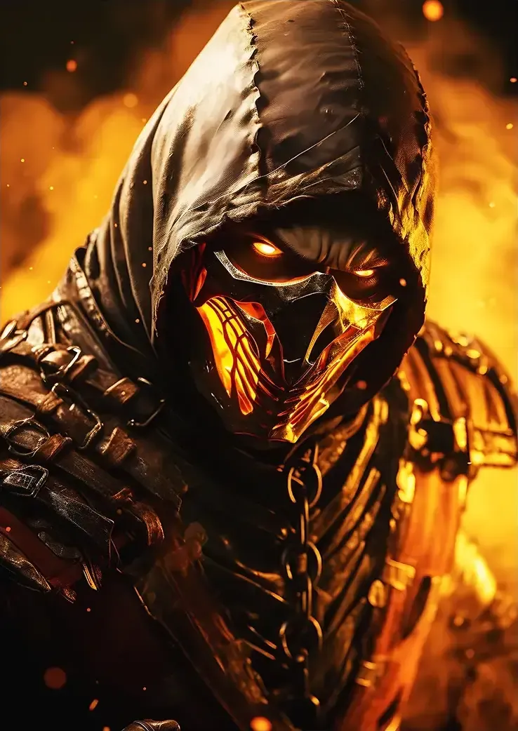 L1004-metalposter-01 متال پوستر بازی Mortal Kombat طرح اسکورپیون کد L1004 - Image 1