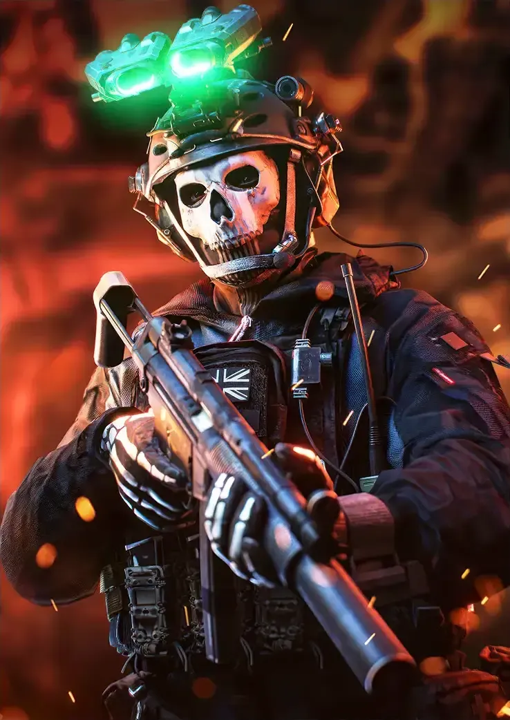 L1034-metalposter-01 متال پوستر بازی Call Of Duty طرح گوست کد L1034 - Image 1