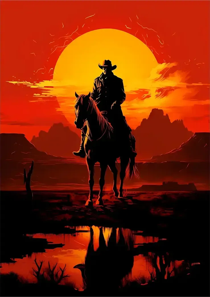L1050-metalposter-01 متال پوستر طرح بازی Red Dead Redemption 2 کد L1050 - Image 1