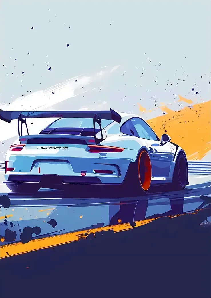 L1082-metalposter-01 متال پوستر طرح ماشین Porsche 911 کد L1082 - Image 1
