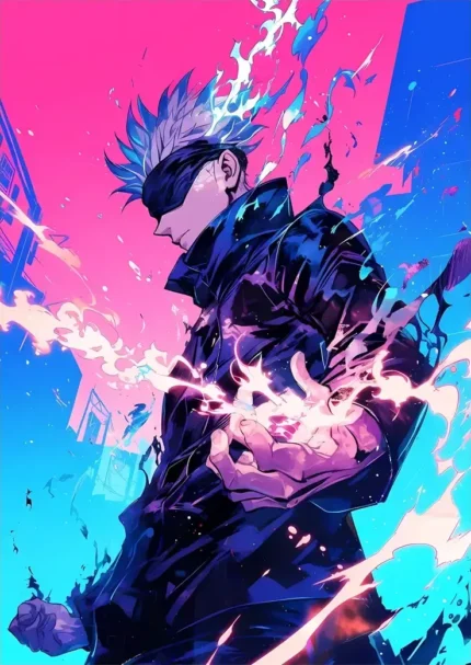 متال پوستر انیمه جوجوتسو کایسن طرح گوجو کد L1086