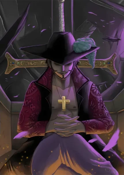 متال پوستر انیمه وان پیس طرح Dracule Mihawk کد L1296