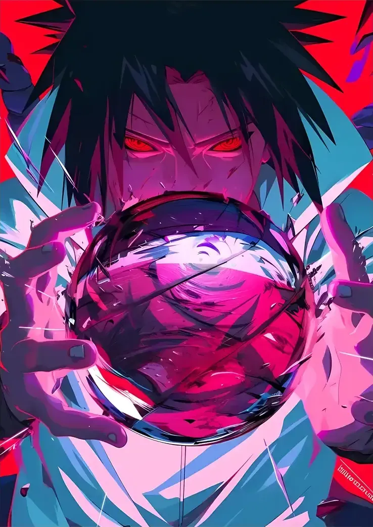 L1297-metalposter-01 متال پوستر انیمه ناروتو طرح Sasuke Uchiha کد L1297 - Image 1