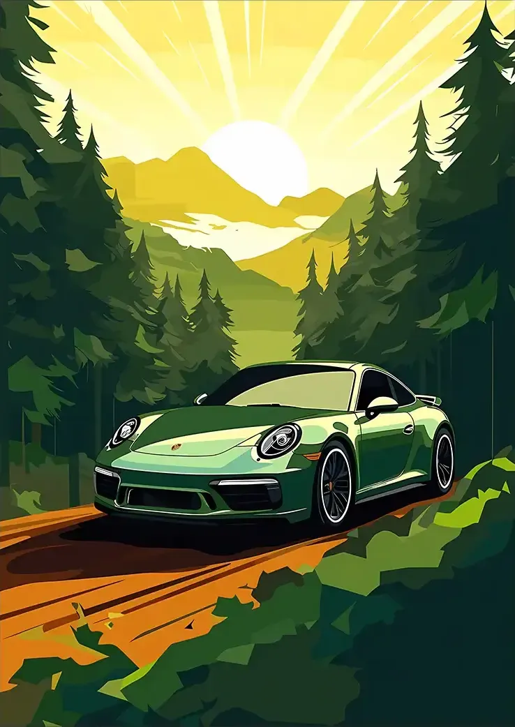 L1345-metalposter-01 متال پوستر طرح ماشین Porsche 911 GT3 کد L1345 - Image 1