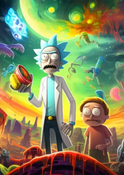 متال پوستر طرح انیمیشن Rick and Morty کد L1386
