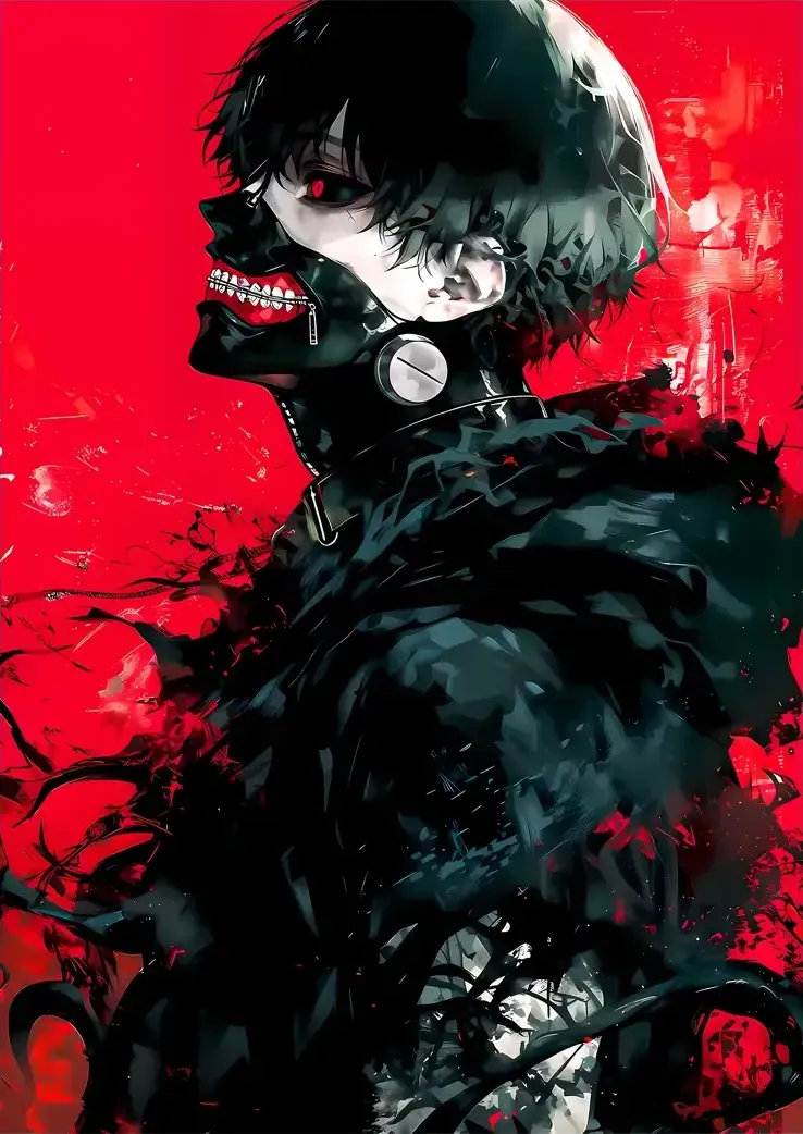 L1412-metalposter-01 متال پوستر انیمه Tokyo Ghoul طرح Ken Kaneki کد L1412 - Image 1