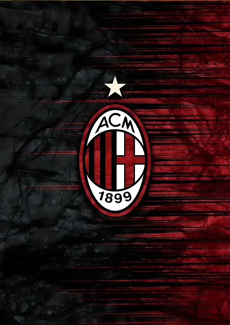 L1423-metalposter-01 متال پوستر طرح لوگو باشگاه Ac Milan کد L1423 - Image 1
