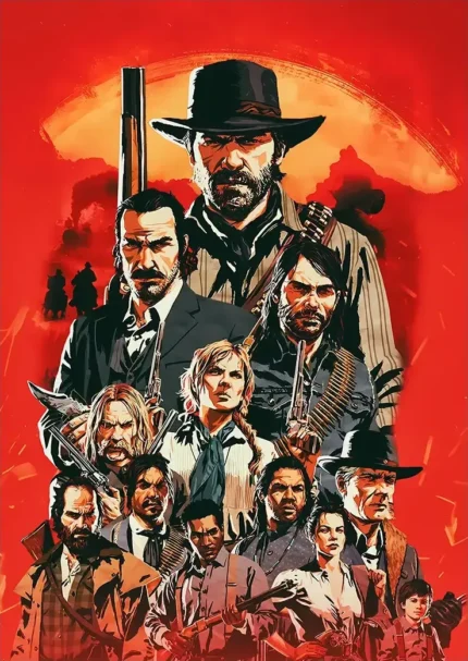 متال پوستر طرح بازی Red Dead Redemption کد L1455