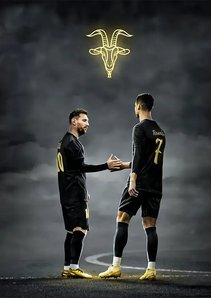 L1466-metalposter-01 متال پوستر طرح رونالدو و مسی کد L1466 - Image 1