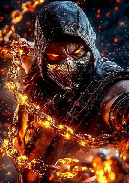 متال پوستر بازی Mortal Kombat طرح اسکورپیون کد L1491