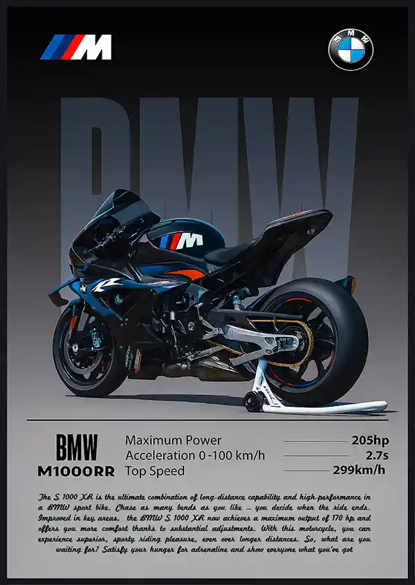 L1503-metalposter-01 متال پوستر طرح موتور BMW S100RR کد L1503 - Image 1