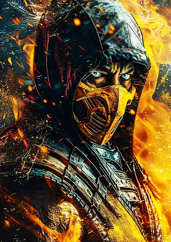 L1561-metalposter-01 متال پوستر بازی Mortal Kombat طرح اسکورپیون کد L1561 - Image 1
