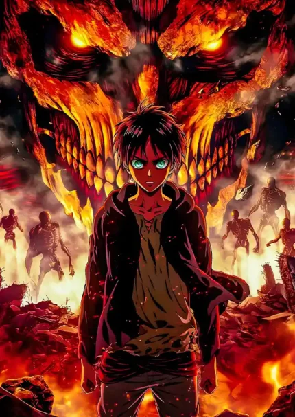 متال پوستر انیمه Attack On Titan طرح ارن یگر کد L1584