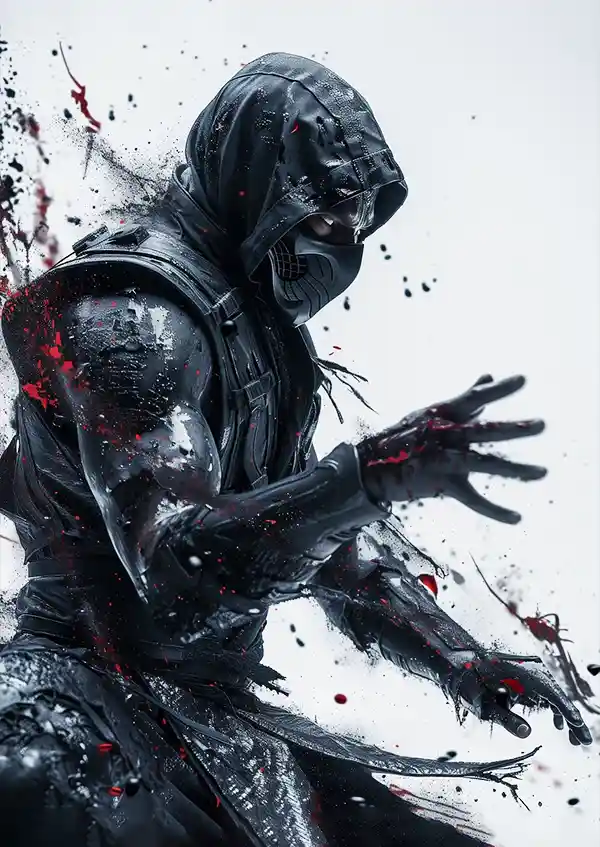 L1586-metalposter-01 متال پوستر بازی Mortal Kombat طرح Noob Saibot کد L1586 - Image 1