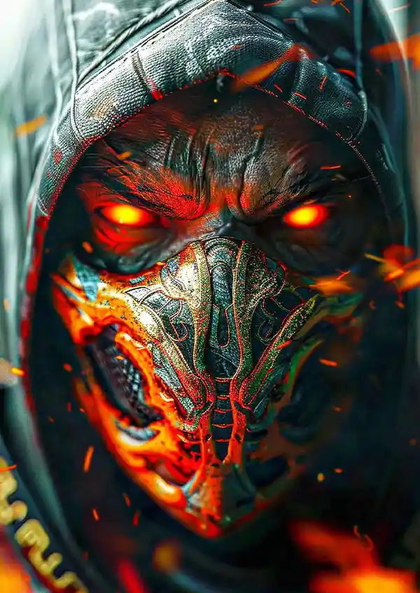 L1599-metalposter-01 متال پوستر بازی Mortal Kombat طرح اسکورپیون کد L1599 - Image 1