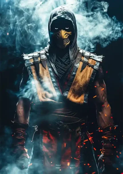 متال پوستر بازی Mortal Kombat طرح اسکورپیون کد L1611
