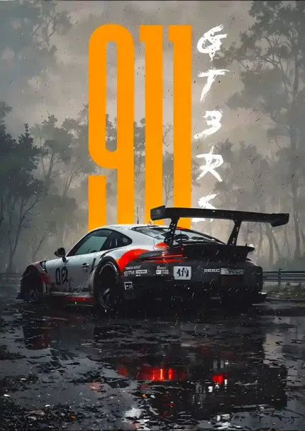 متال پوستر طرح ماشین  Porsche 911 کد L1618