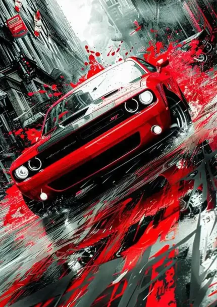 متال پوستر طرح ماشین Dodge Challanger کد L1636