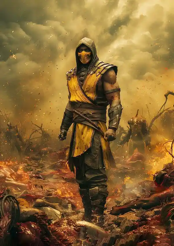 L1665-metalposter-01 متال پوستر بازی Mortal Kombat طرح اسکورپیون کد L1665 - Image 1