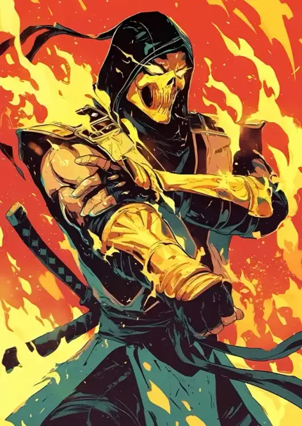 متال پوستر بازی Mortal Kombat طرح اسکورپیون کد L1680
