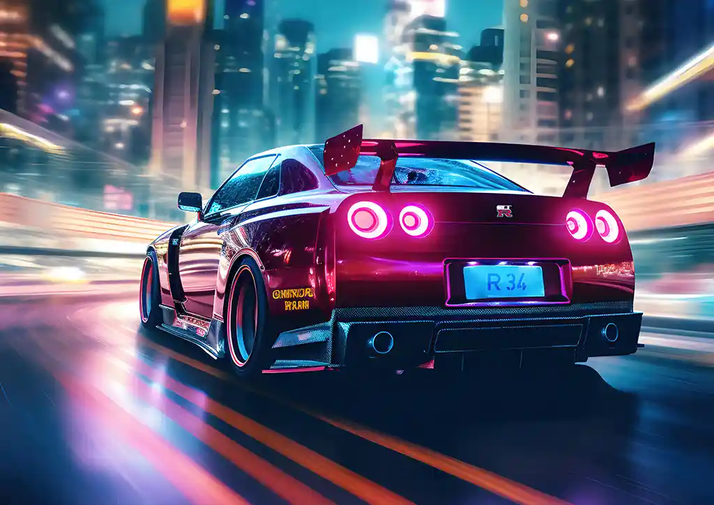 L1682-metalposter-01 متال پوستر طرح ماشین نیسان GTR کد L1682 - Image 1