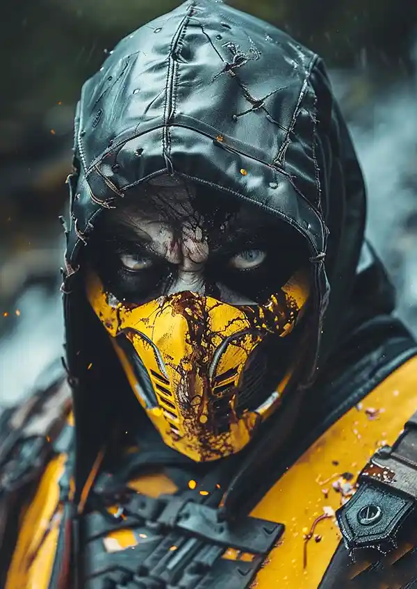 L1696-metalposter-01 متال پوستر بازی Mortal Kombat طرح اسکورپیون کد L1696 - Image 1