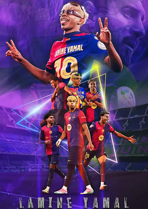 L1706-metalposter-01 متال پوستر طرح لامین یامال کد L1706 - Image 1