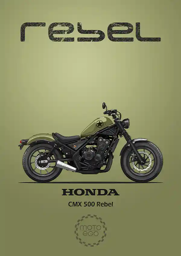 L1710-metalposter-01 متال پوستر طرح موتور Honda CMX500 Rebel کد L1710 - Image 1