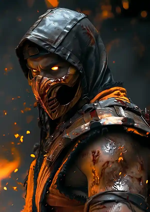 L1720-metalposter-01 متال پوستر بازی Mortal Kombat طرح اسکورپیون کد L1720 - Image 1