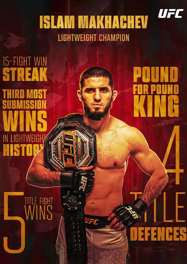L1761-metalposter-01 متال پوستر طرح UFC اسلام ماخاچف کد L1761 - Image 1