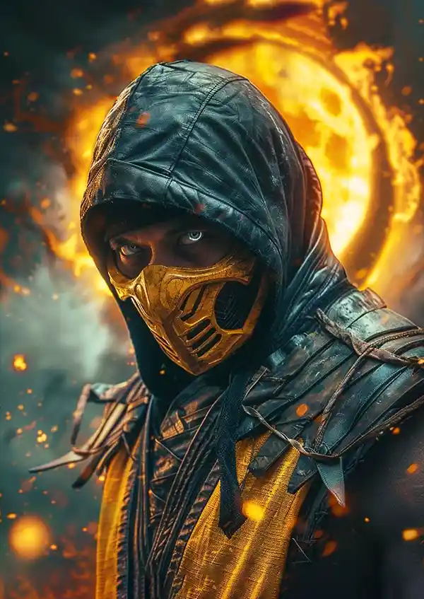 L1764-metalposter-01 متال پوستر بازی Mortal Kombat طرح اسکورپیون کد L1764 - Image 1