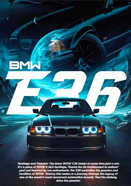 متال پوستر طرح ماشین BMW E36 کد L1809