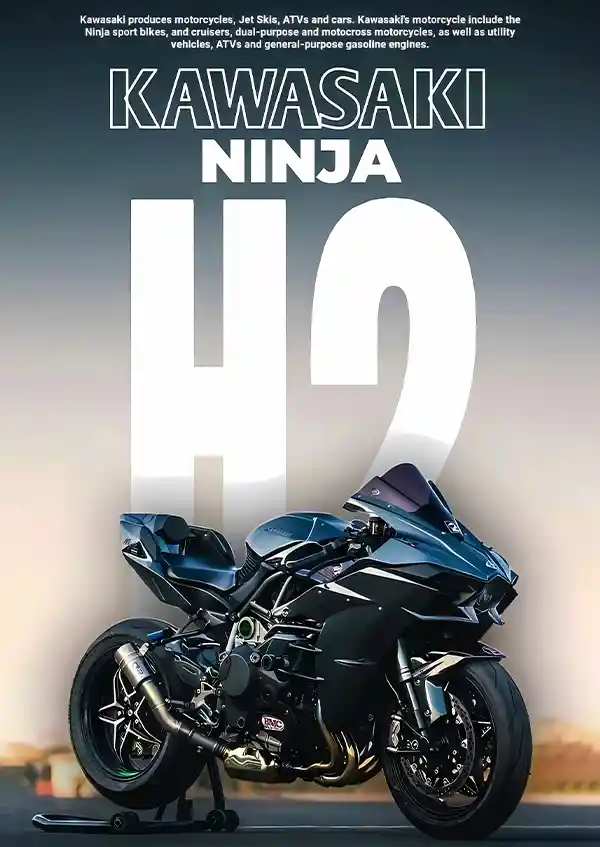 L1833-metalposter-01 متال پوستر طرح موتور Kawasaki Ninja H2R کد L1833 - Image 1