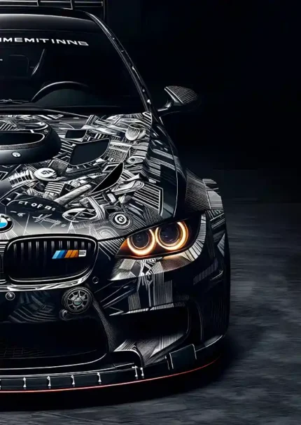 متال پوستر طرح ماشین BMW کد L1837