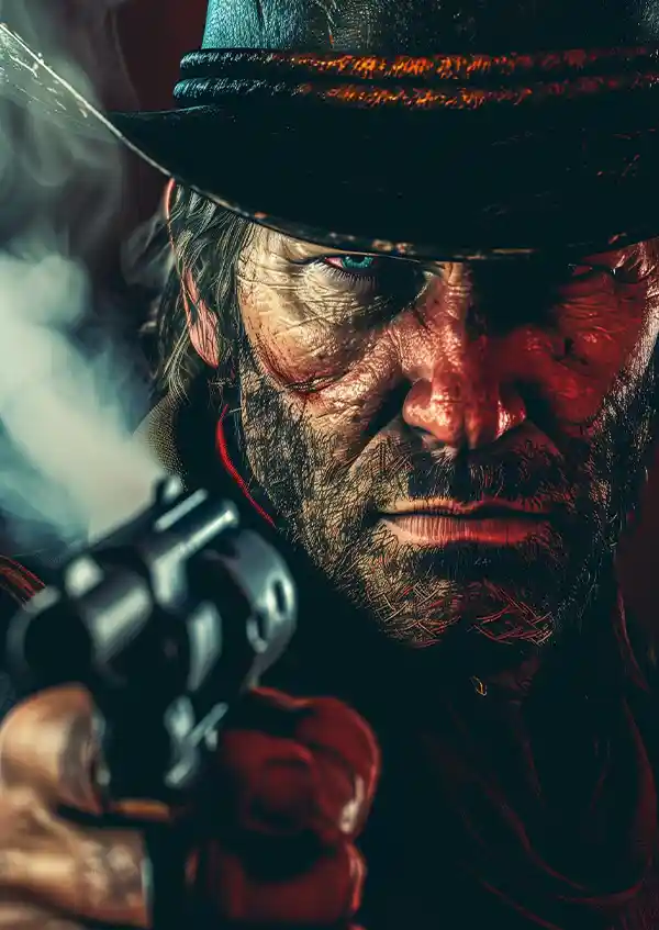 L1848-metalposter-01 متال پوستر بازی Red Dead Redemtion طرح آرتور مورگان کد L1848 - Image 1