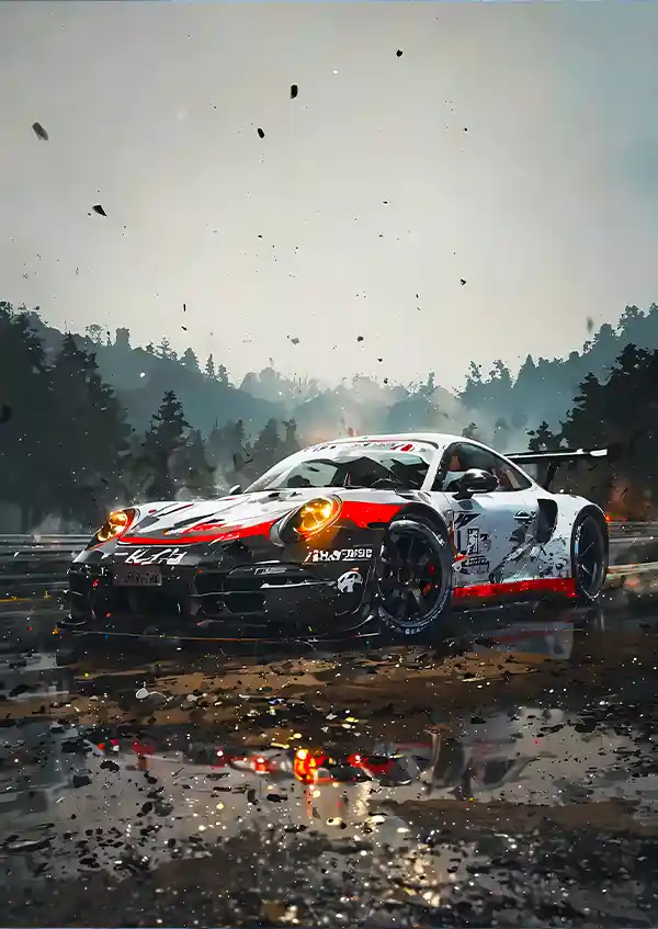 deererwe متال پوستر طرح ماشین Porsche 911 GT3 کد L1146 - Image 1