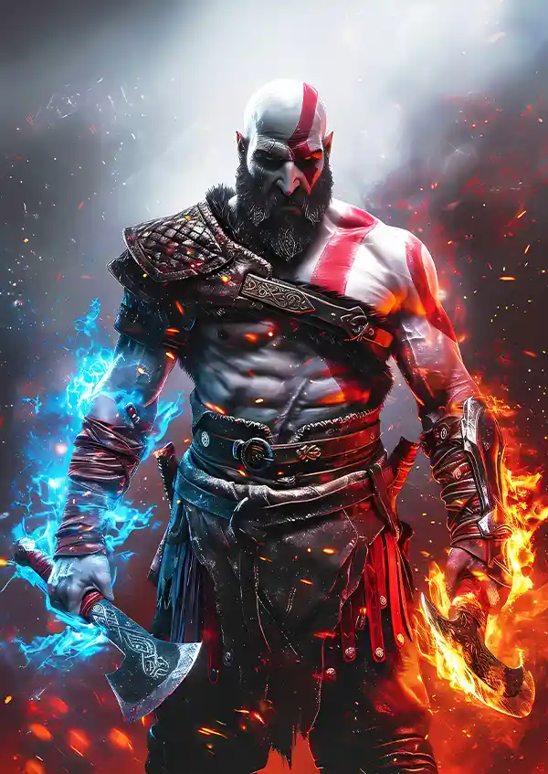 edtererwg متال پوستر بازی God Of War طرح کریتوس کد L1210 - Image 1