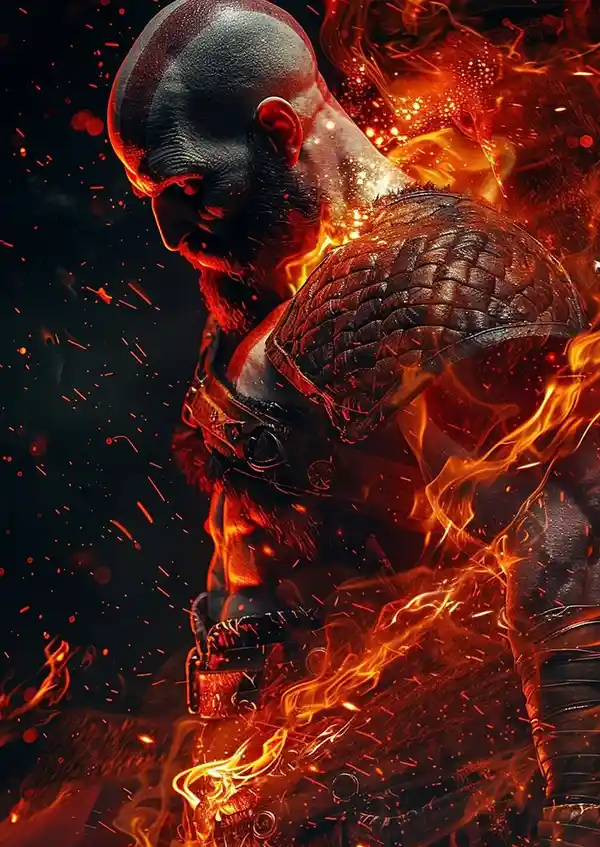 efwewereww متال پوستر بازی God Of War طرح کریتوس کد L1229 - Image 1