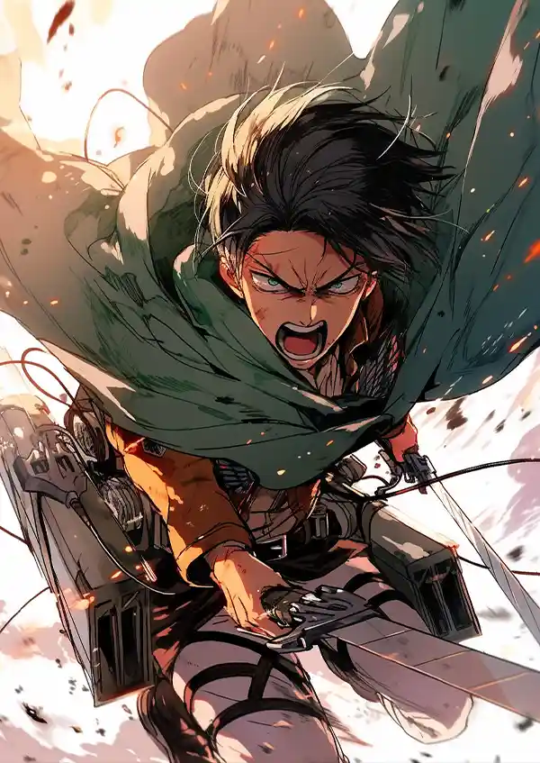 fdthr65r6 متال پوستر انیمه Attack on Titan طرح Levi Ackerman کد L1276 - Image 1