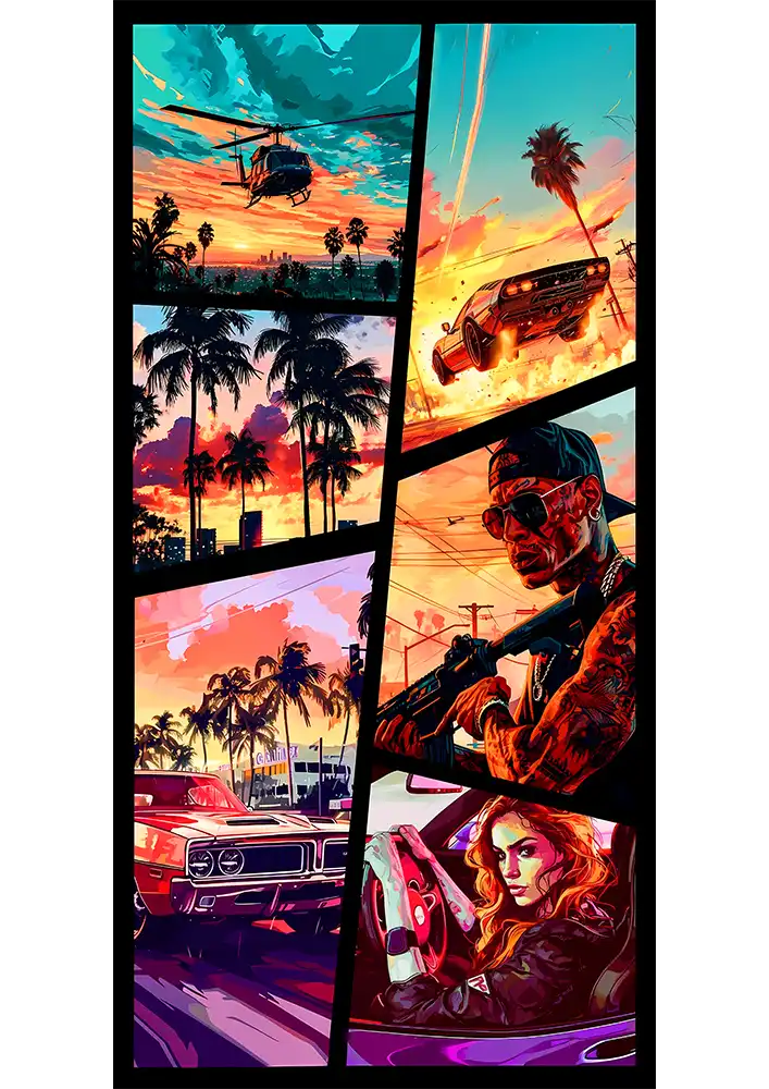 L1861-metalposter-01 متال پوستر طرح GTA کد L1861 - Image 1
