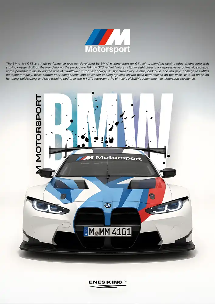 L1884-metalposter-01 متال پوستر طرح ماشین BMW کد L1884 - Image 1