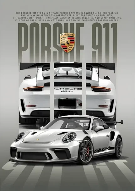 متال پوستر طرح ماشین Porsche 911 کد L1890