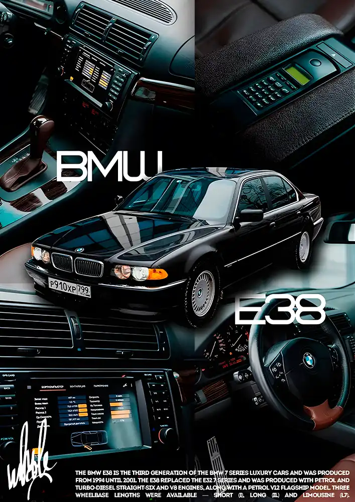 L1891-metalposter-01 متال پوستر طرح ماشین BMW کد L1891 - Image 1