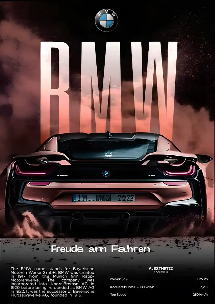 L1896-metalposter-01 متال پوستر طرح ماشین BMW کد L1896 - Image 1