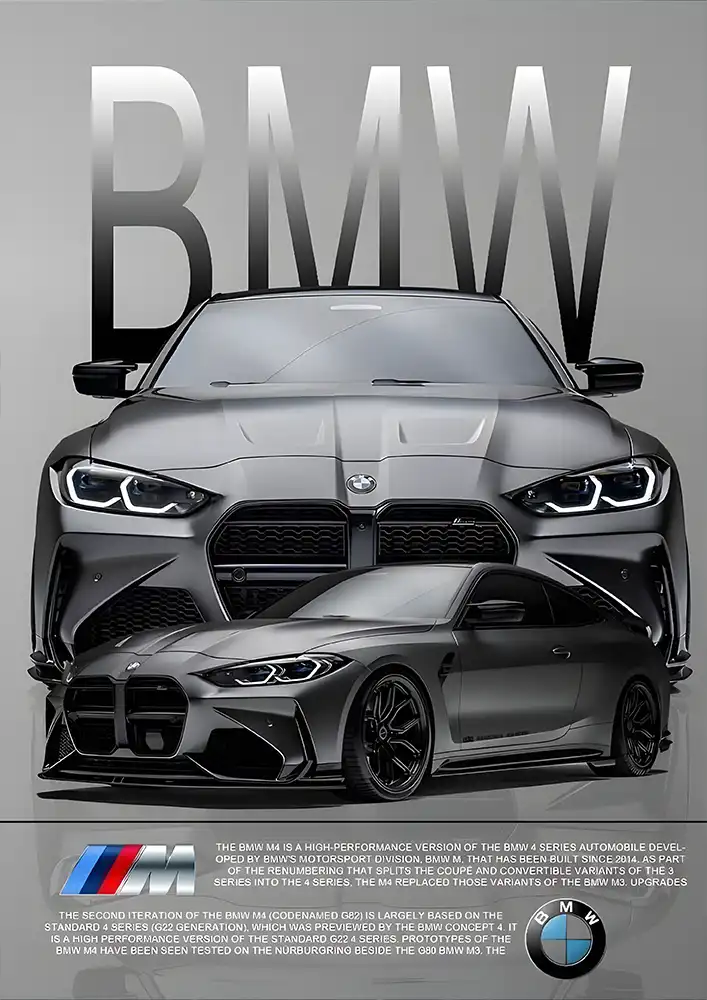 L1906-metalposter-01 متال پوستر طرح ماشین BMW کد L1906 - Image 1