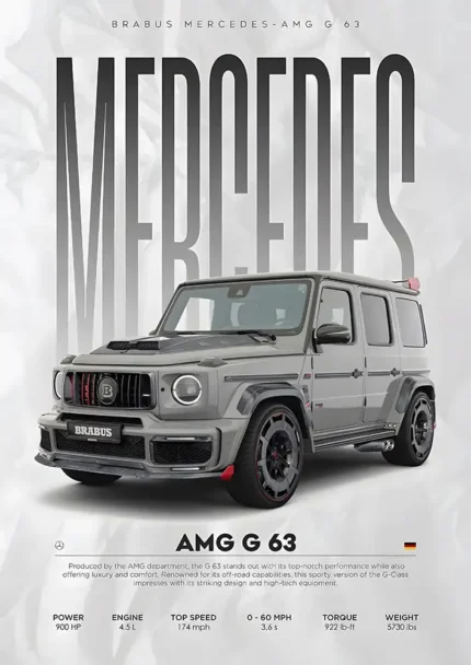 متال پوستر طرح ماشین Mercedes Benz G63 کد L1910