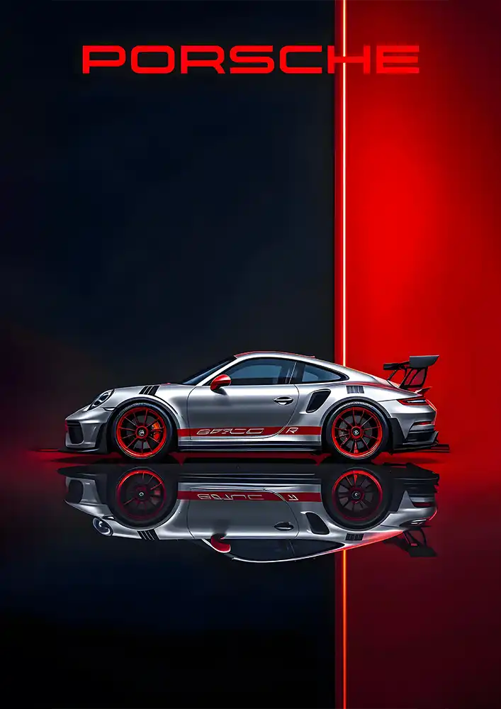 L1911-metalposter-01 متال پوستر طرح ماشین Porsche 911 کد L1911 - Image 1