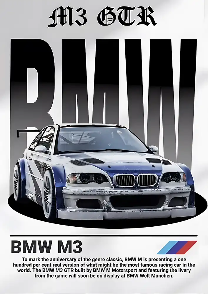 L1915-metalposter-01 متال پوستر طرح ماشین BMW کد L1915 - Image 1